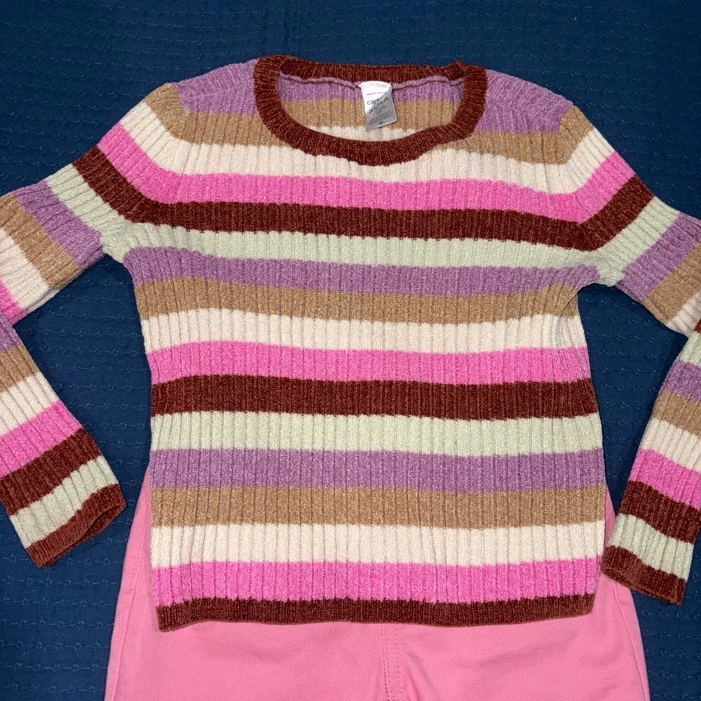 Pink striped long sleeve and pink leggings size 4T Good Condition